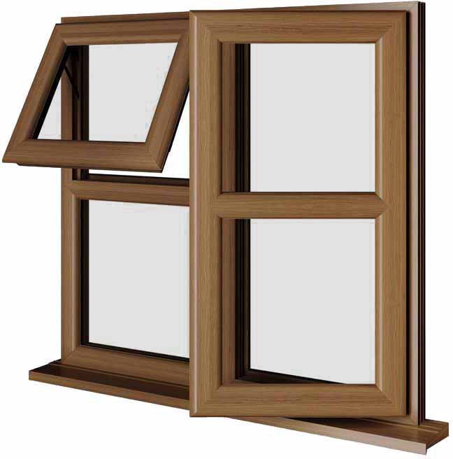 Oak UPVC Window Style 123