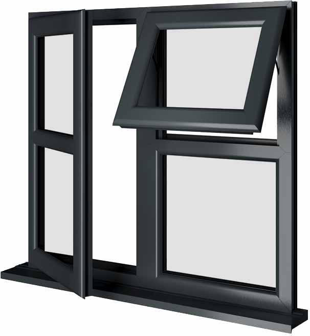 Grey UPVC Window Style 124