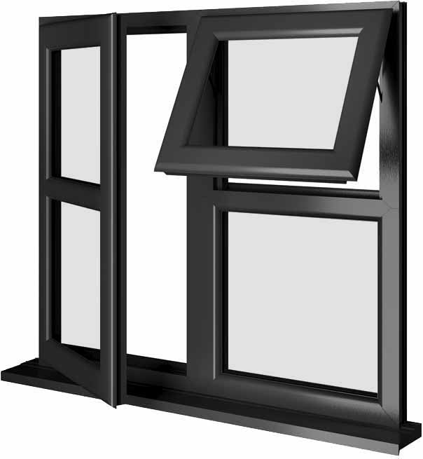 Black UPVC Window Style 124