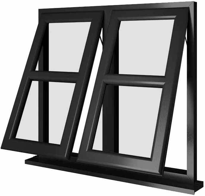 Black UPVC Window Style 133