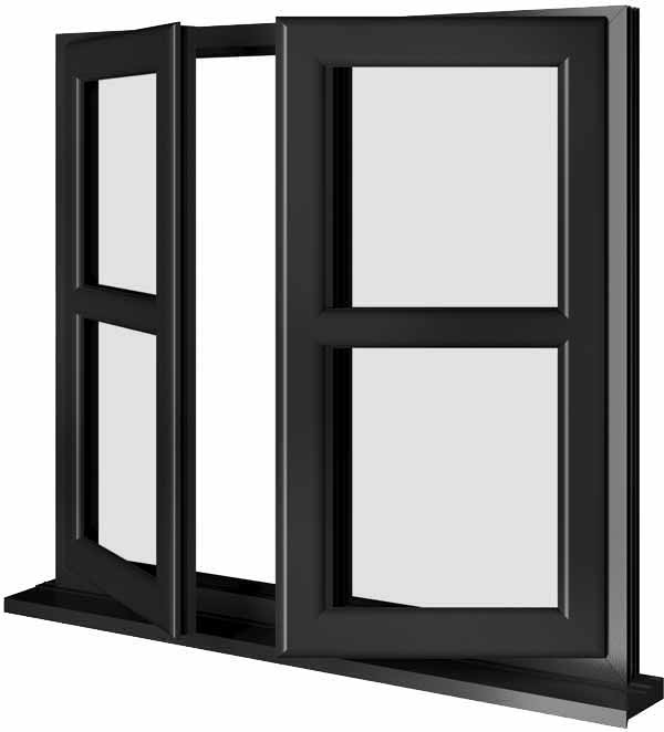 Black UPVC Window Style 144