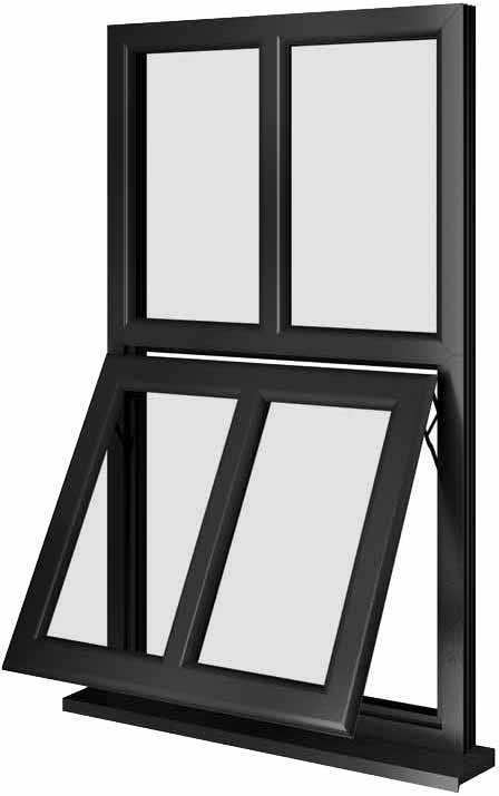 Black UPVC Window Style 145