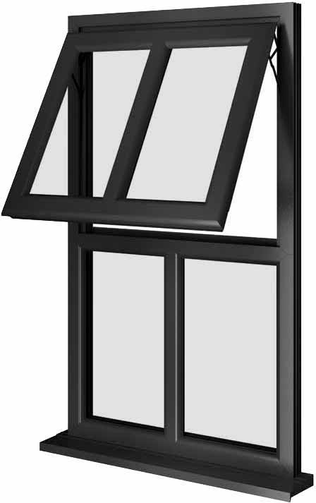 Black UPVC Window Style 146