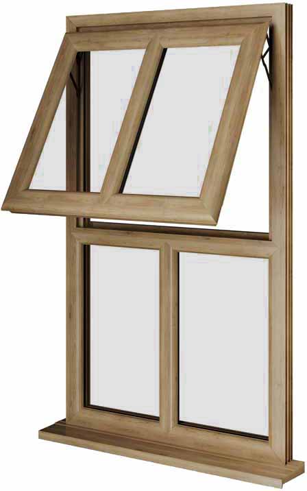 Irish Oak UPVC Window Style 146