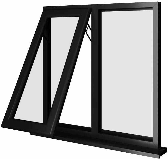 Black UPVC Window Style 16
