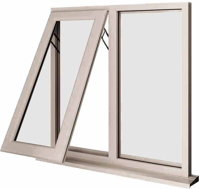 Cream UPVC Window Style 16