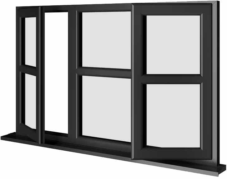 Black UPVC Window Style 164