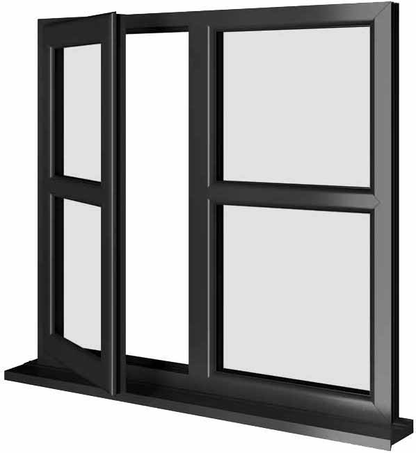 Black UPVC Window Style 165