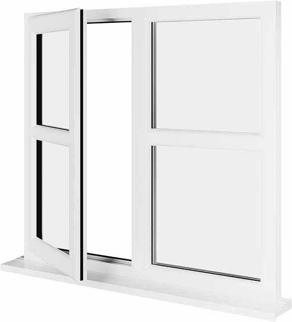 White UPVC Window Style 165