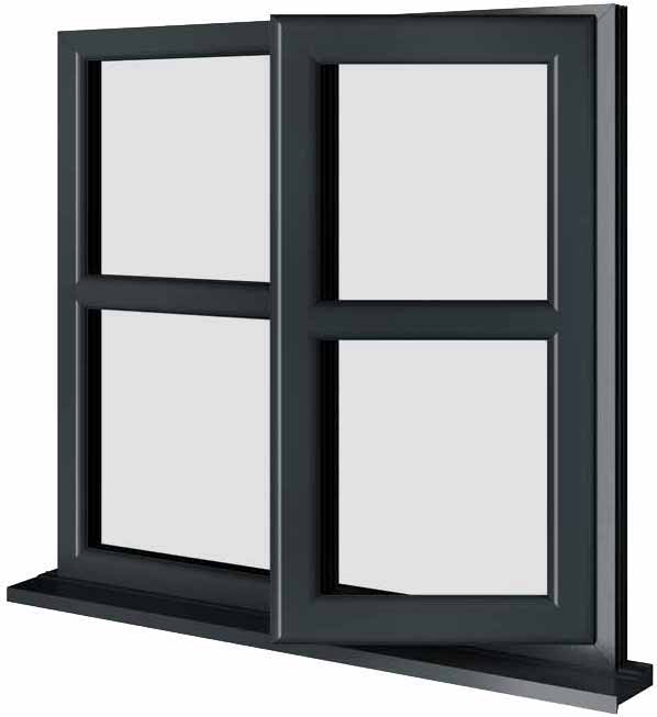 Grey UPVC Window Style 166