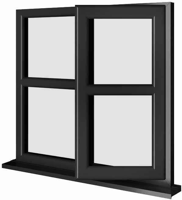 Black UPVC Window Style 166