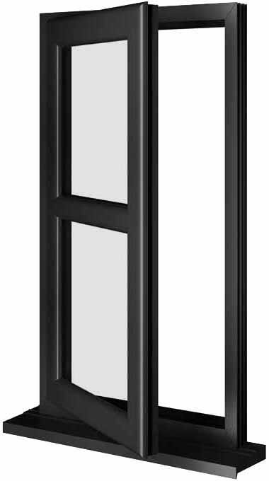 Black UPVC Window Style 177
