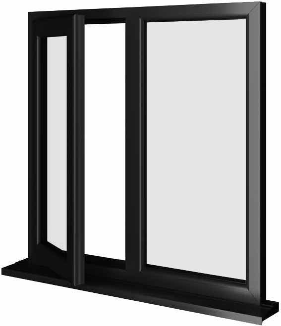 Black UPVC Window Style 18