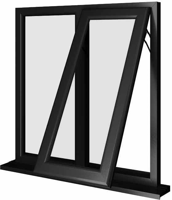 Black UPVC Window Style 19