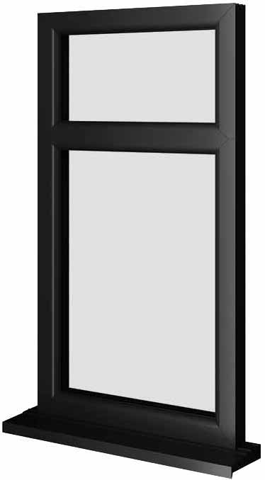 Black UPVC Fixed Window Style 2