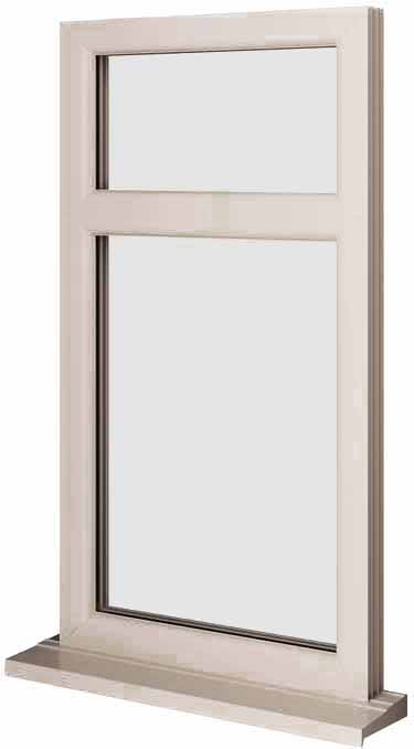 Cream UPVC Fixed Window Style 2