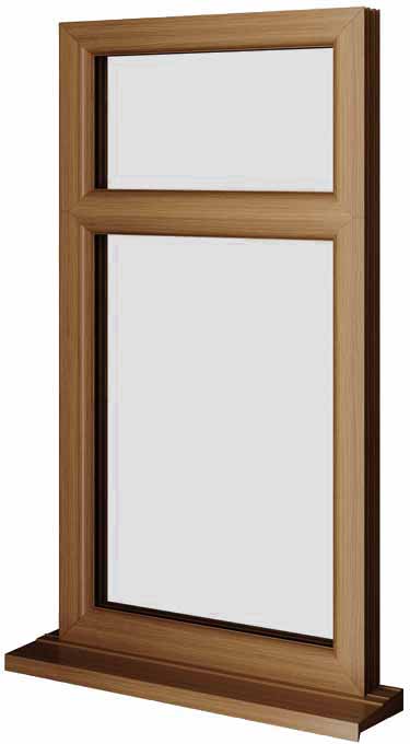 Oak UPVC Fixed Window Style 2