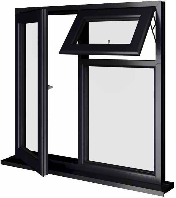 Black UPVC Window Style 20