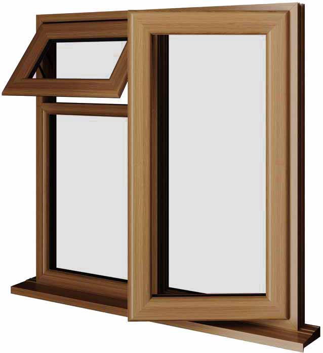 Oak UPVC Window Style 21