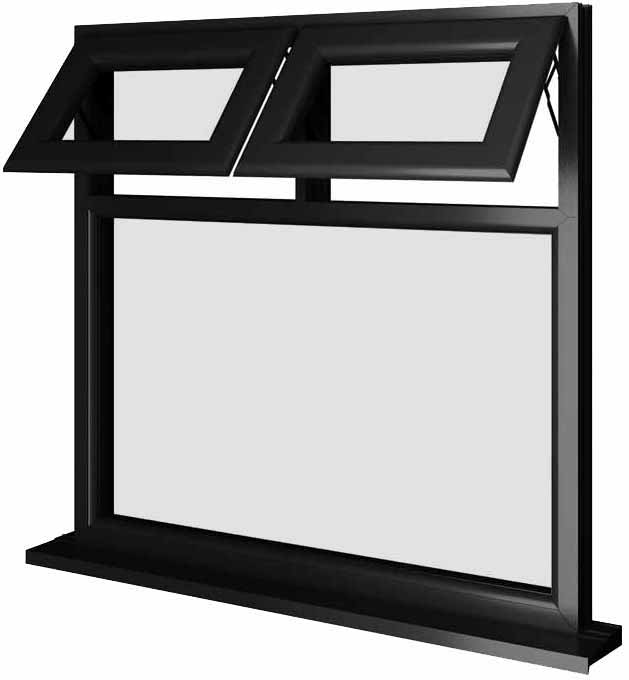 Black UPVC Window Style 22