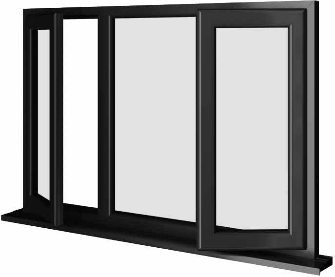 Black UPVC Window Style 24
