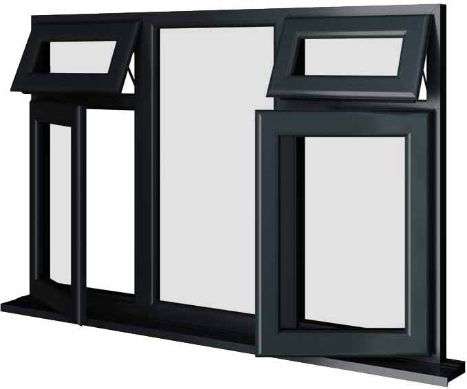 Grey UPVC Window Style 25