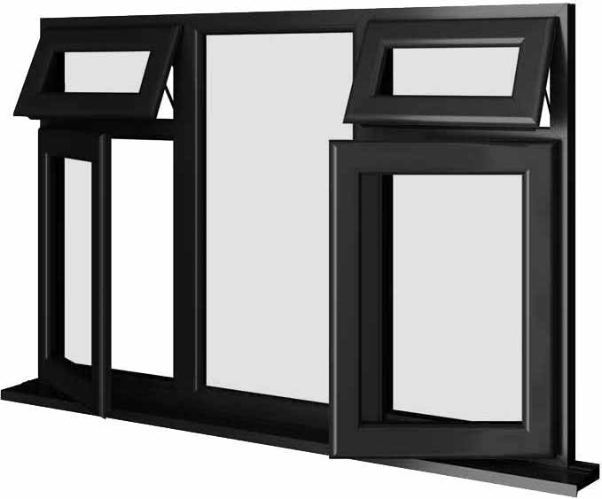 Black UPVC Window Style 25