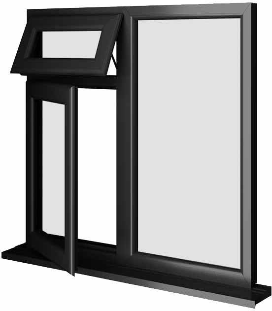 Black UPVC Window Style 27