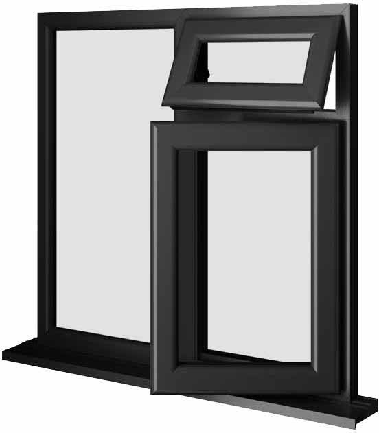 Black UPVC Window Style 28