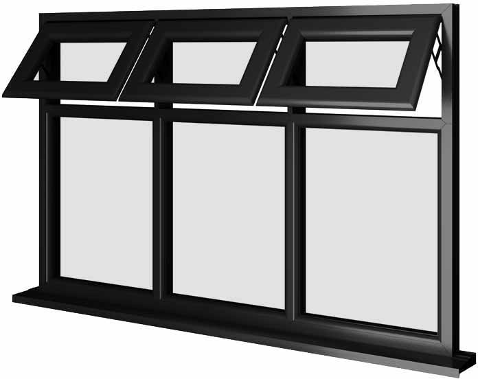 Black UPVC Window Style 30