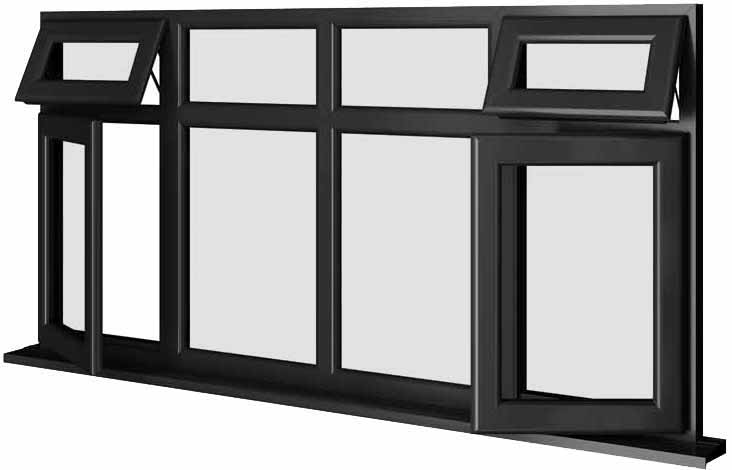 Black UPVC Window Style 40