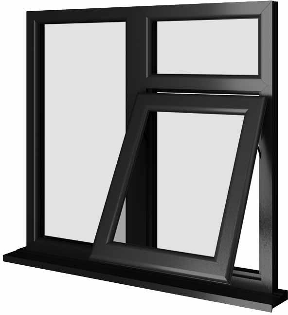 Black UPVC Window Style 42