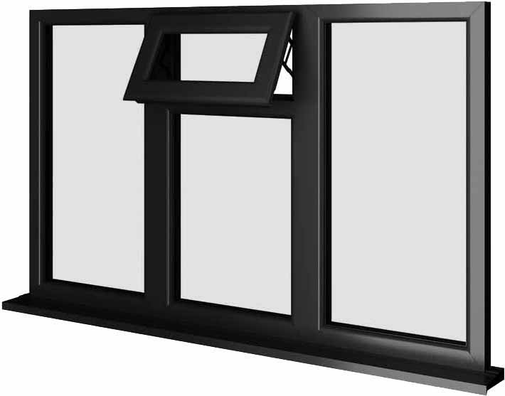 Black UPVC Window Style 43