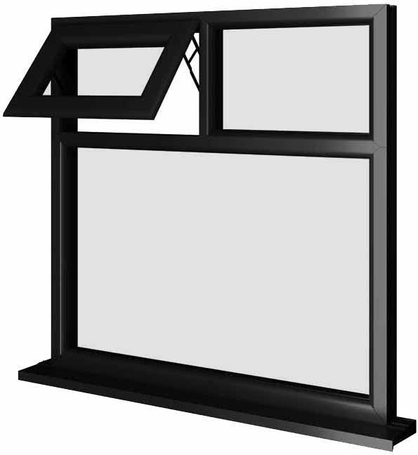 Black UPVC Window Style 44