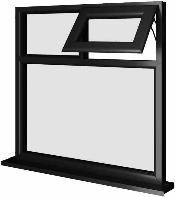 Black UPVC Window Style 45