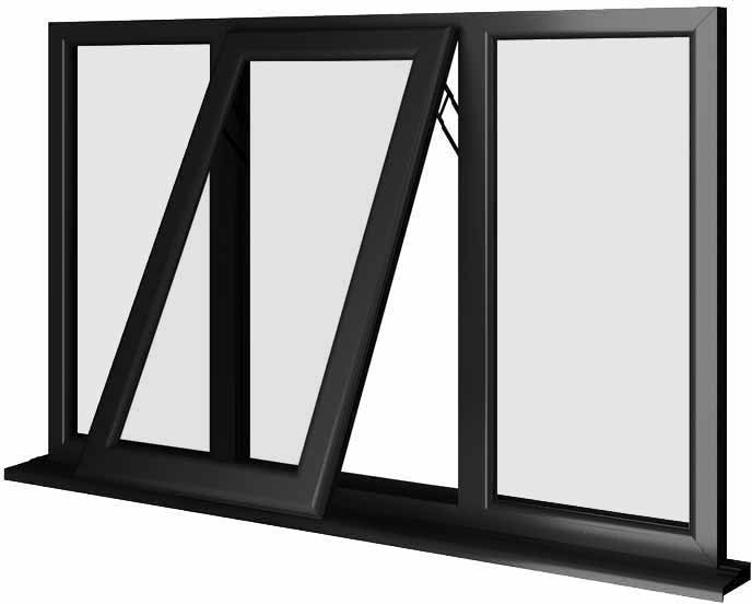 Black UPVC Window Style 46