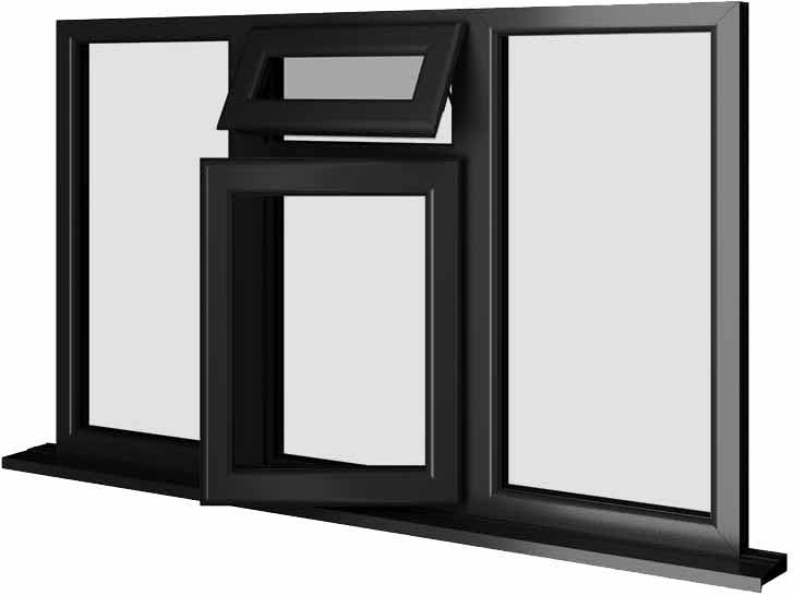 Black UPVC Window Style 47