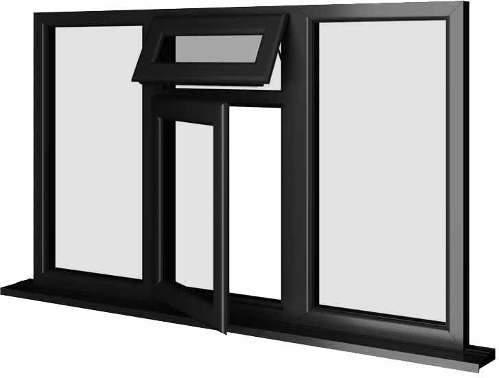 Black UPVC Window Style 48