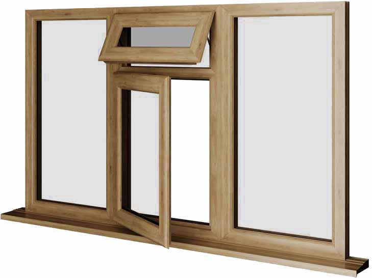 Irish Oak UPVC Window Style 48