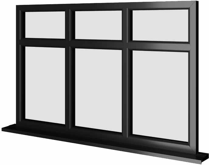 Black UPVC Window Style 49