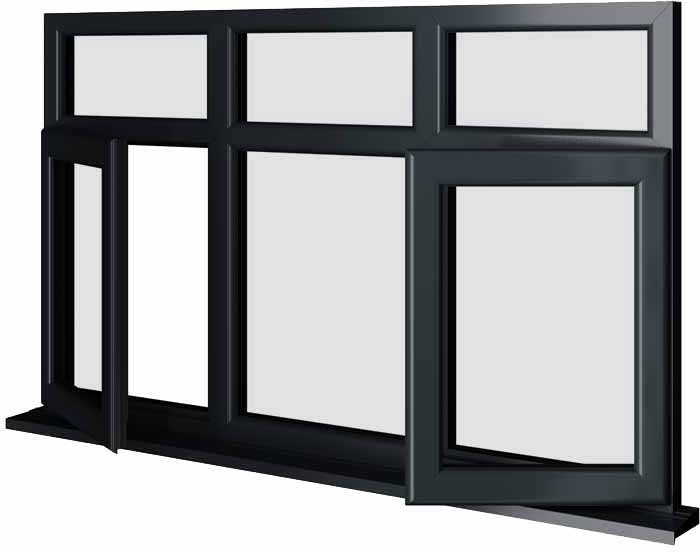 Grey UPVC Window Style 50