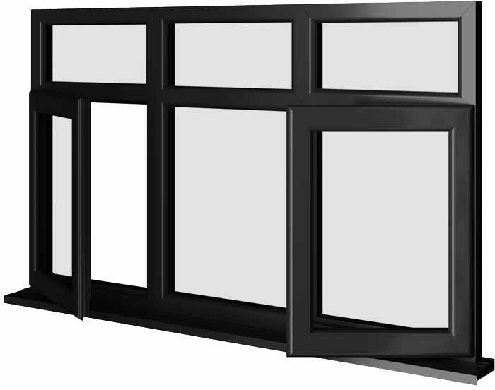 Black UPVC Window Style 50