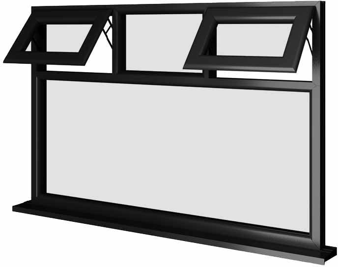 Black UPVC Window Style 51