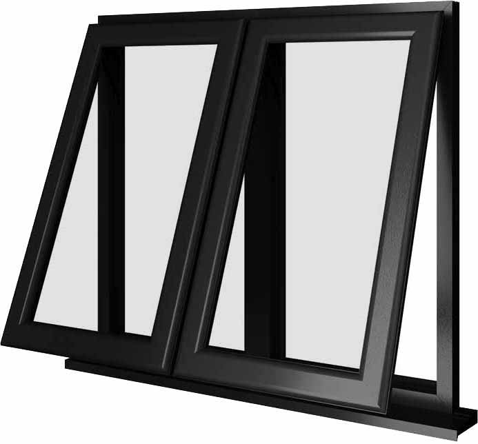 Black UPVC Window Style 53