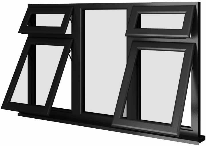 Black UPVC Window Style 54