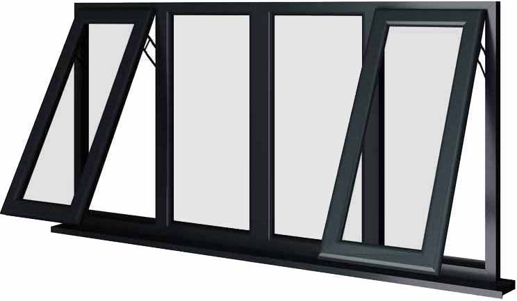 Grey UPVC Window Style 55