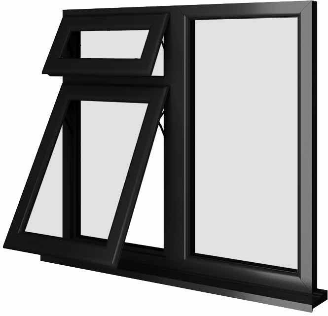 Black UPVC Window Style 56
