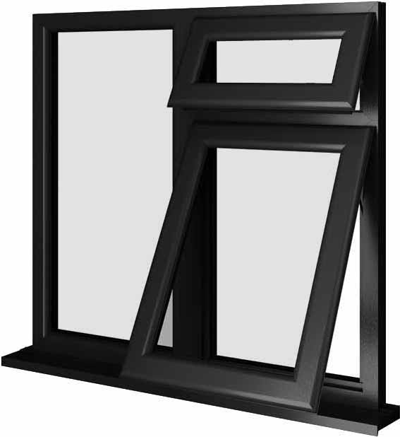Black UPVC Window Style 57