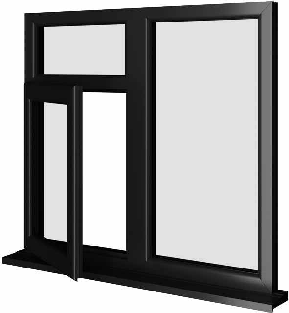 Black UPVC Window Style 58