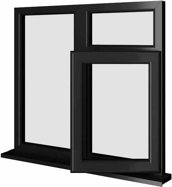 Black UPVC Window Style 59